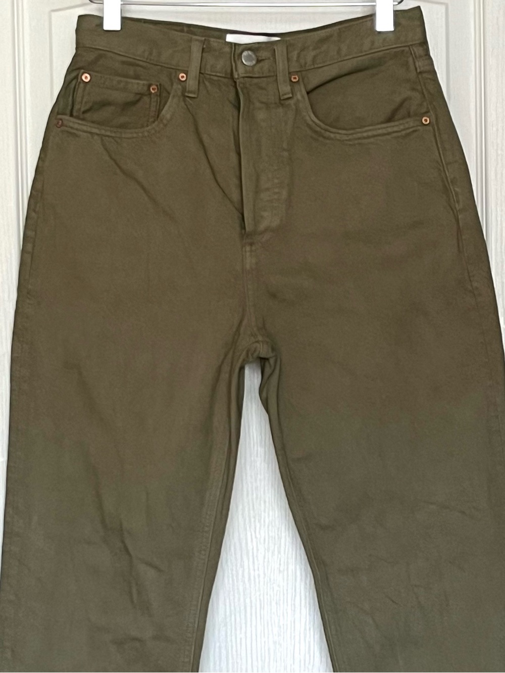 Aritzia Denim Forum The Joni High Rise Loose Jeans Olive Green Size 26 Organic - Picture 13 of 15